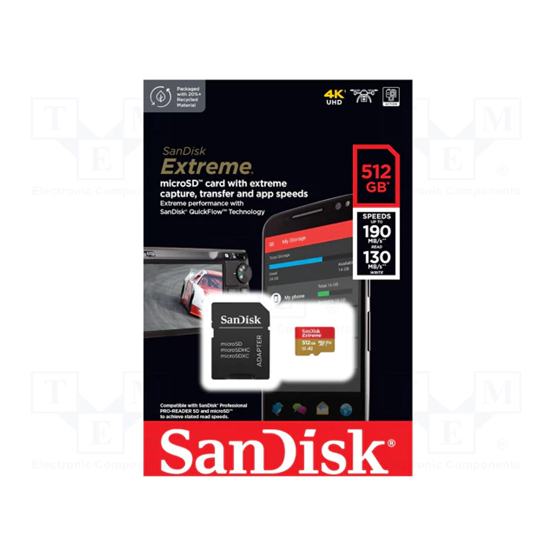 TARJETA DE MEMORIA SANDISK MICROSD 256GB EXTREME MODELO # SDSQXAV-512G