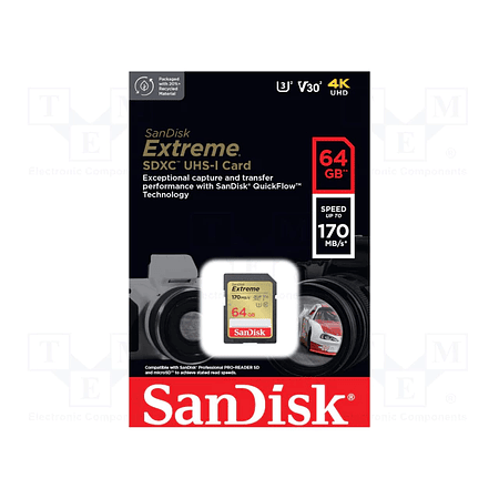 TARJETA DE MEMORIA SANDISK SD 64GB EXTREME