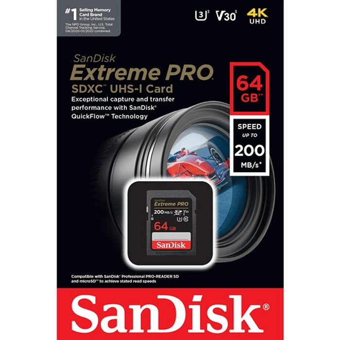 TARJETA DE MEMORIA SANDISK SD 64GB EXTREMEPRO 1