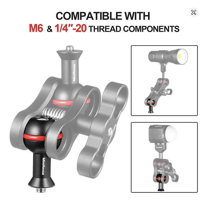 PIEZA DE MONTAJE BOLA 1 PULGADA ALUMINIO 2