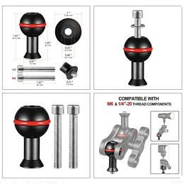 PIEZA DE MONTAJE BOLA 1 PULGADA ALUMINIO
