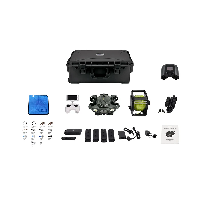 E-MASTER NAVI  E-E200 QYSEA FIFISH ROV SUBMARINO AI  Y 4 BATERÍAS, EST. DE CARGA Y MALETA 8