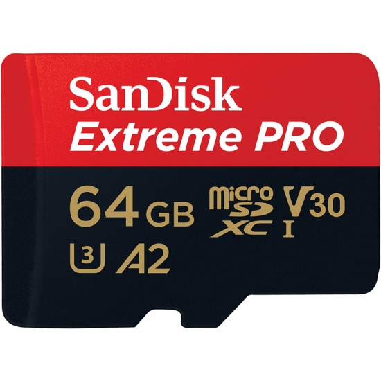 SANDISK TARJETA DE MEMORIA MICRO SD 64GB EXTREME 170MB/s UHS-I U3 A2 ADAP SD SANDISK SDSQXAH-064G-GN6MA