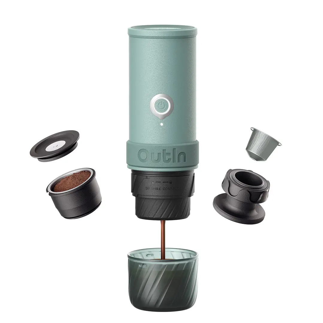 Máquina de Café Espresso Eléctrica Outin Portátil Mino Verde Canyon 3