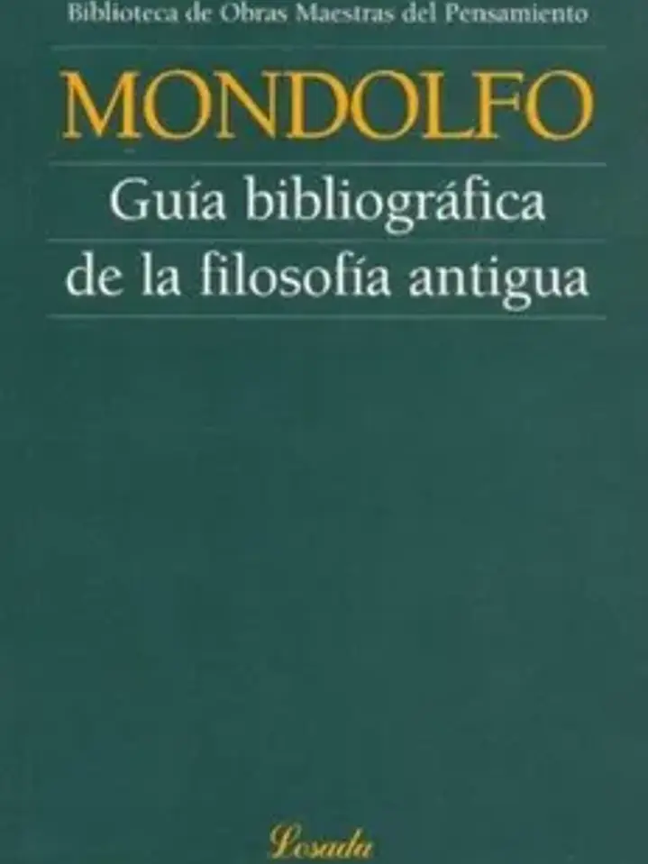 Guia bibliografica de la filosofía antigua 1