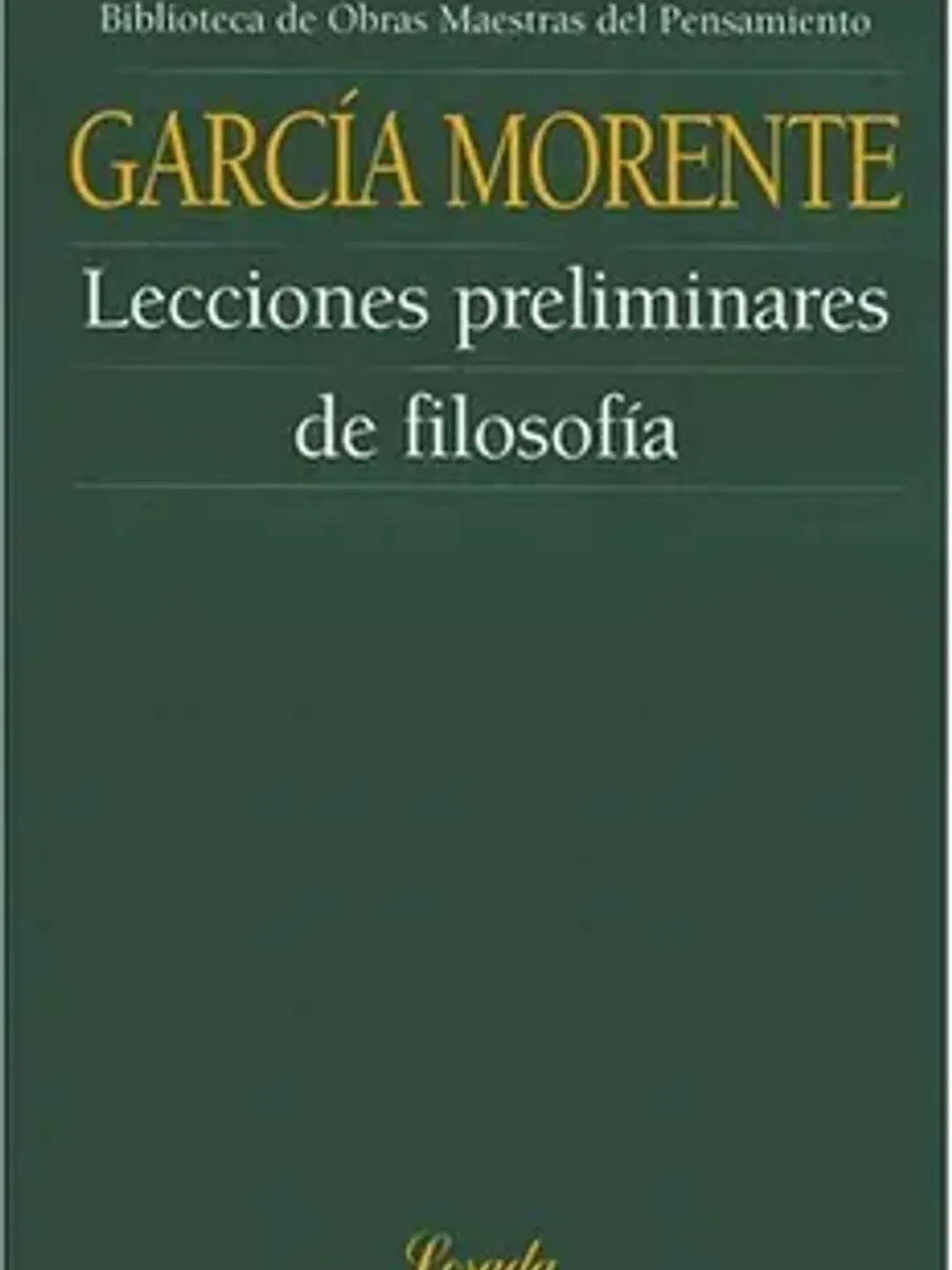 Lecciones preliminares de filosofía 1