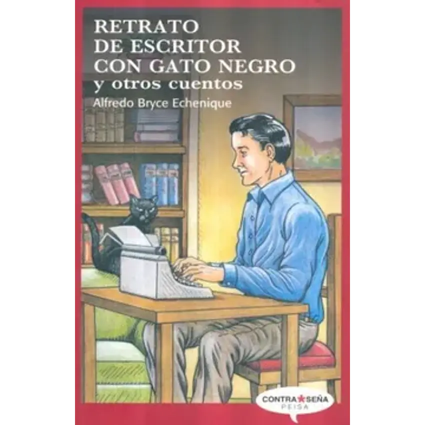 Retrato de escritor con gato negro 1