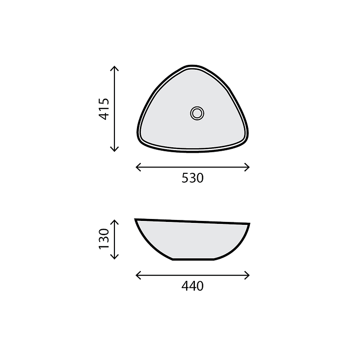 Lavatório de pousar Assimétrico 2