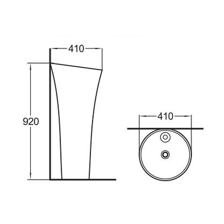 Lavatório Pedestal c/ furo para torneira 2
