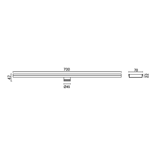 Calha de duche inox 70cm