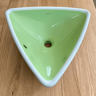 Lavatório Triangular Verde/Branco 