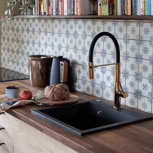 Banca de cozinha Lava louça Alena em poligranito 1 cuba