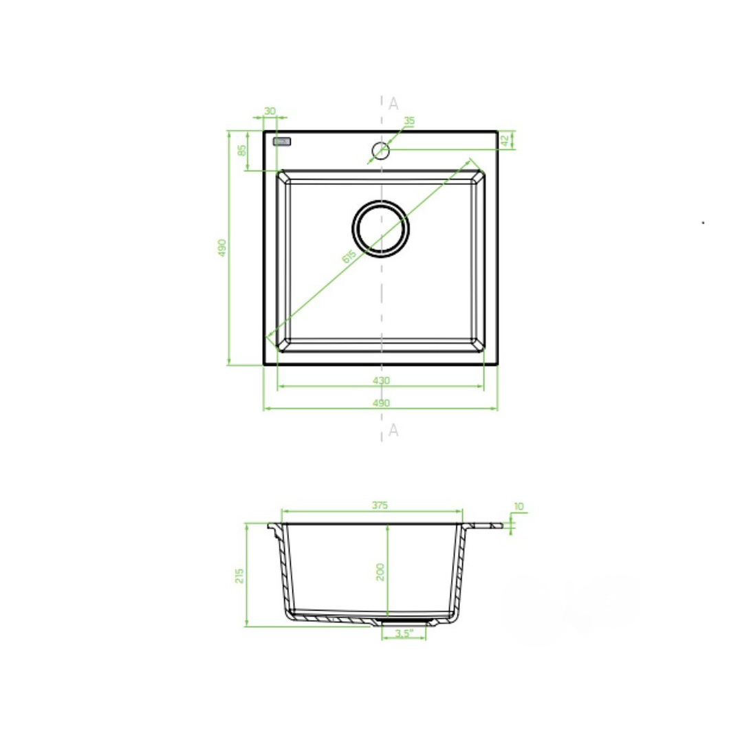 Banca de cozinha Lava louça Alena em poligranito 1 cuba 3