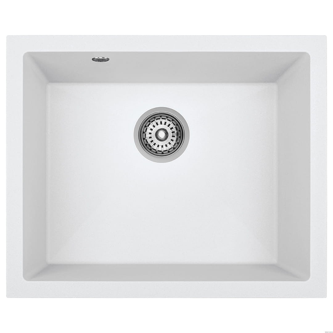 Banca de cozinha Lava louça Ibiza em poligranito 1 cuba branca 2