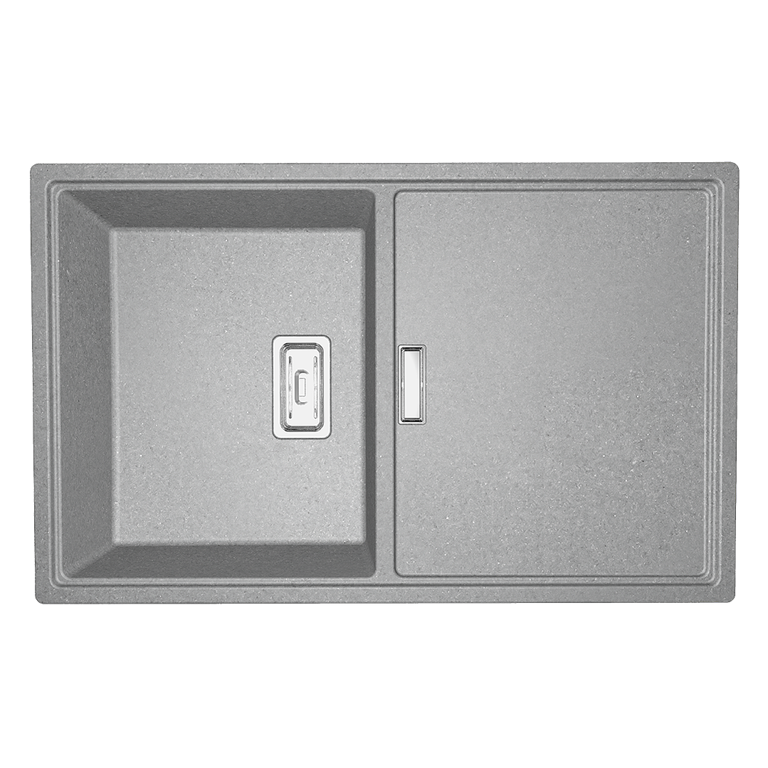 Banca de cozinha Lava louça Tonga em poligranito 1 cuba cinzento 2