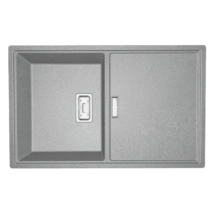 Banca de cozinha Lava louça Tonga em poligranito 1 cuba cinzento 2