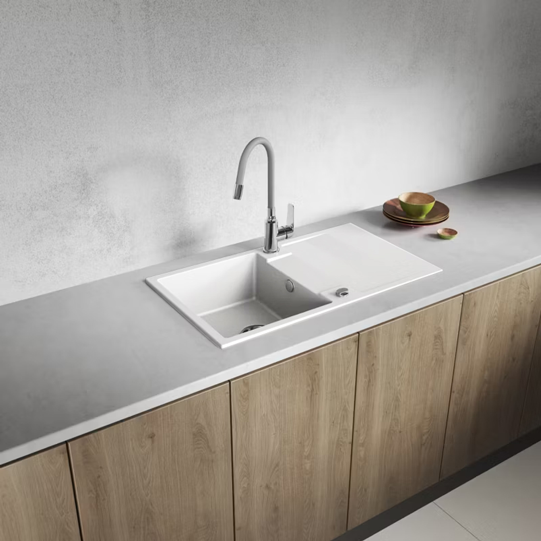 Banca de cozinha Lava louça RAB em poligranito 1 cuba 1