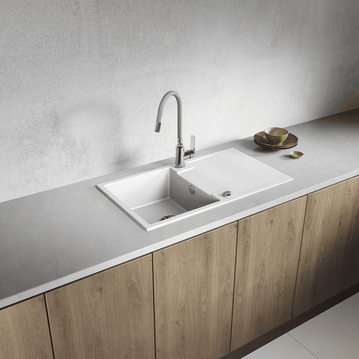 Banca de cozinha Lava louça RAB em poligranito 1 cuba 1