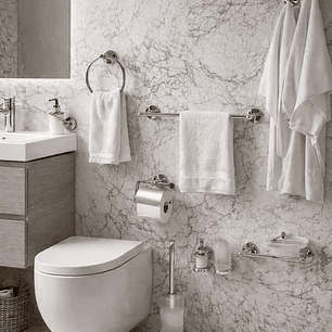 KIT de 8 acessórios WC cromado e Dourado