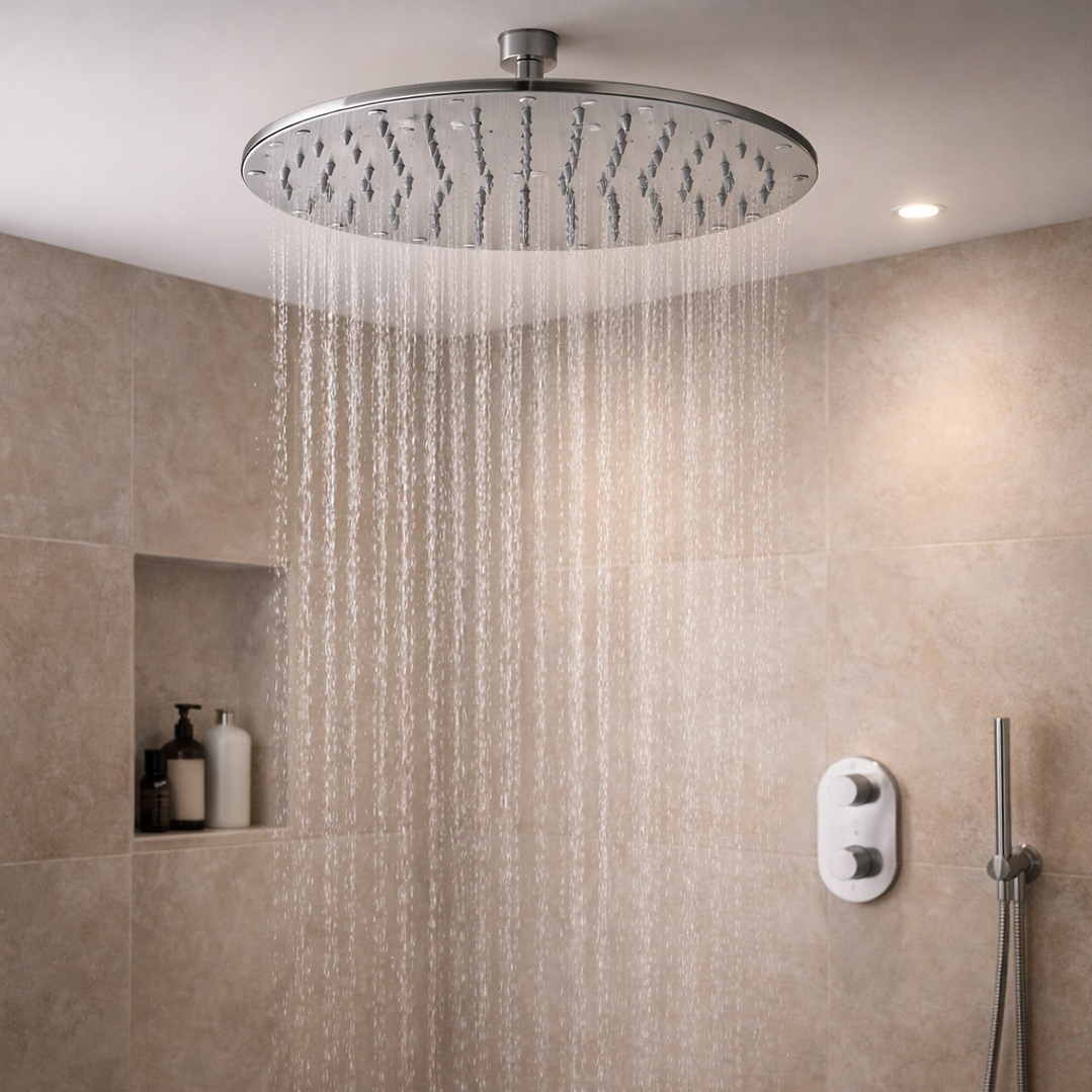 Chuveiro de tecto XL Inox, Redondo 1