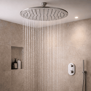 Chuveiro de tecto XL Inox, Redondo