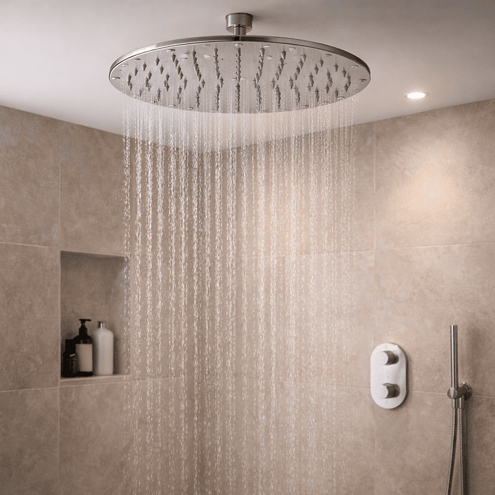 Chuveiro de tecto XL Inox, Redondo 1