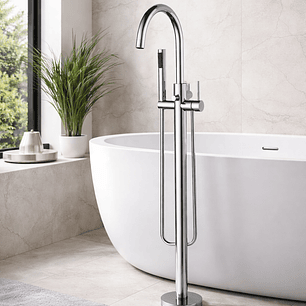 Monocomando de chão de banheira Cromado