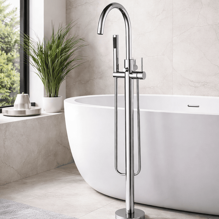 Monocomando de chão de banheira Cromado 1