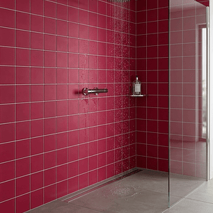 Pastilha em vidro 10x10cm Vermelho mate