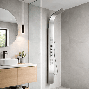 Coluna de hidromassagem em inox brilho