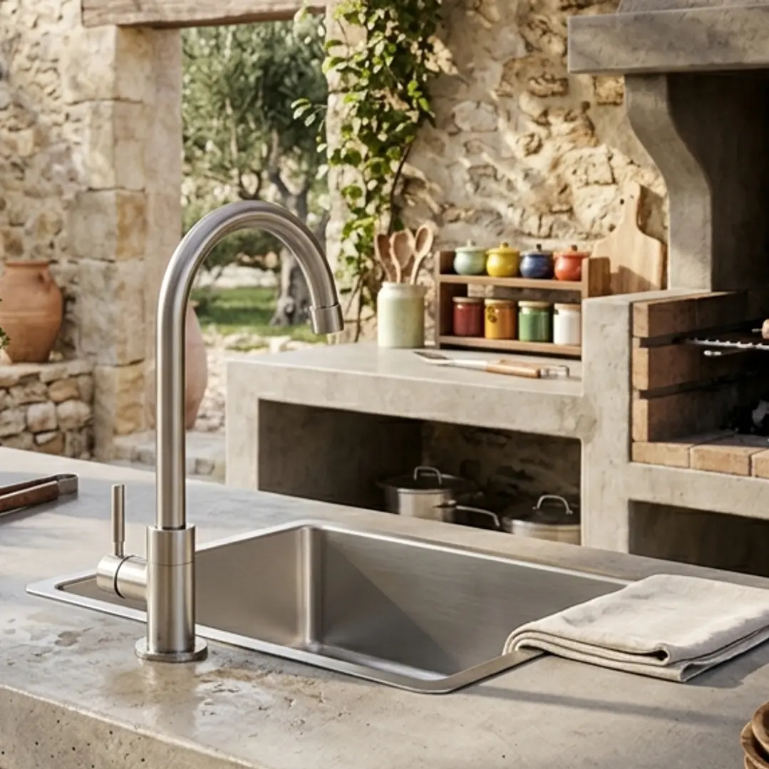 Monocomando Inox 1 água 3