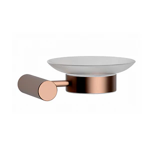 saboneteira vidro smooth rosa gold - c/pequeno defeito - artigo de exposição