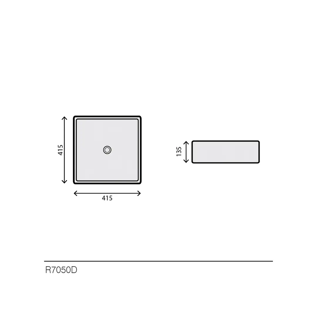 Lavatório Quadrado Branco – R7050D 2