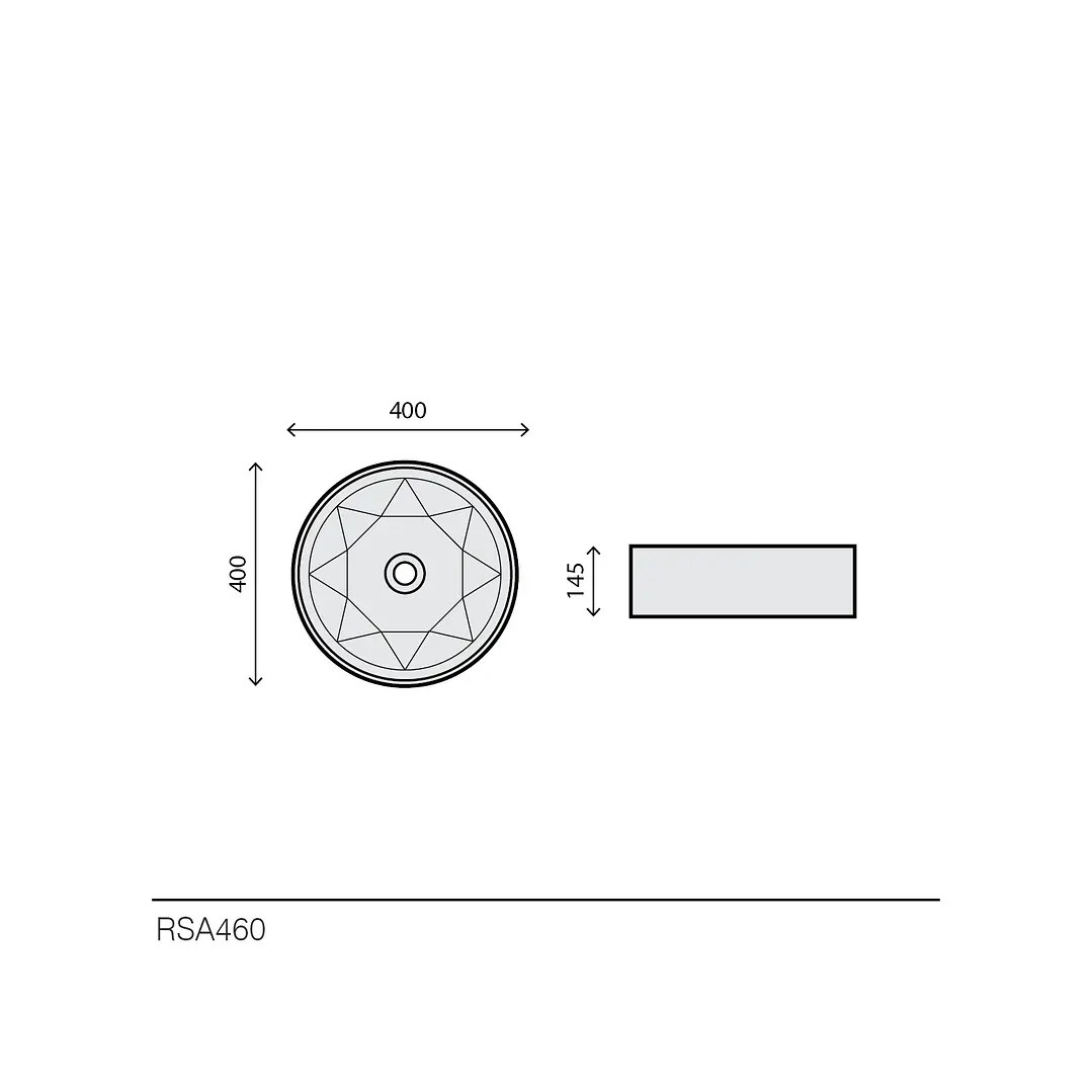 Lavatório Cerâmica Redondo Diamante – RSA460 2