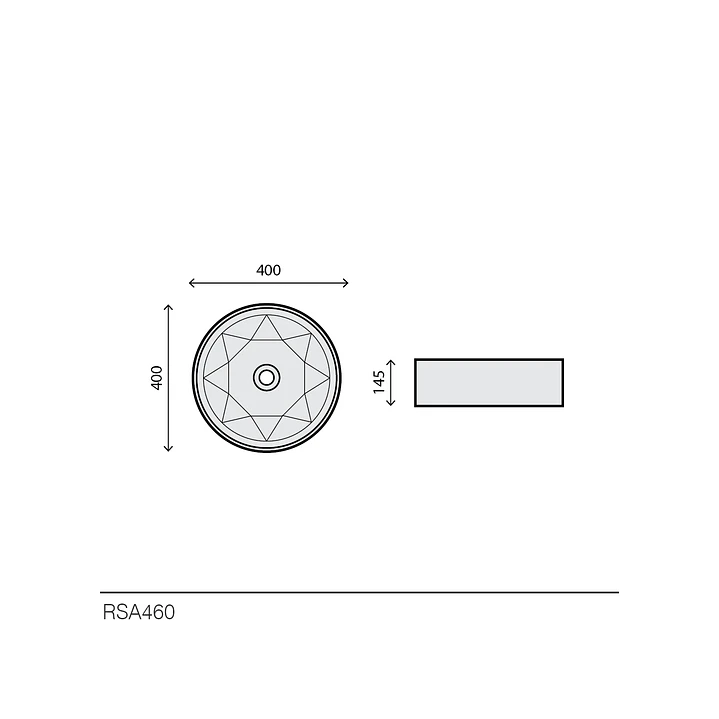 Lavatório Cerâmica Redondo Diamante – RSA460 2