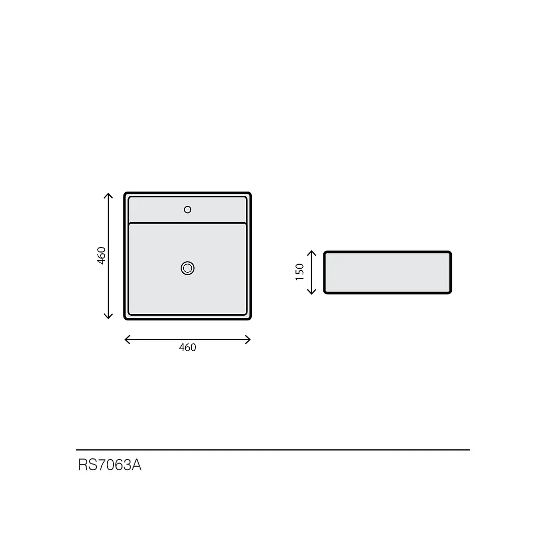 Lavatório Quadrado Branco – RS7063A 2