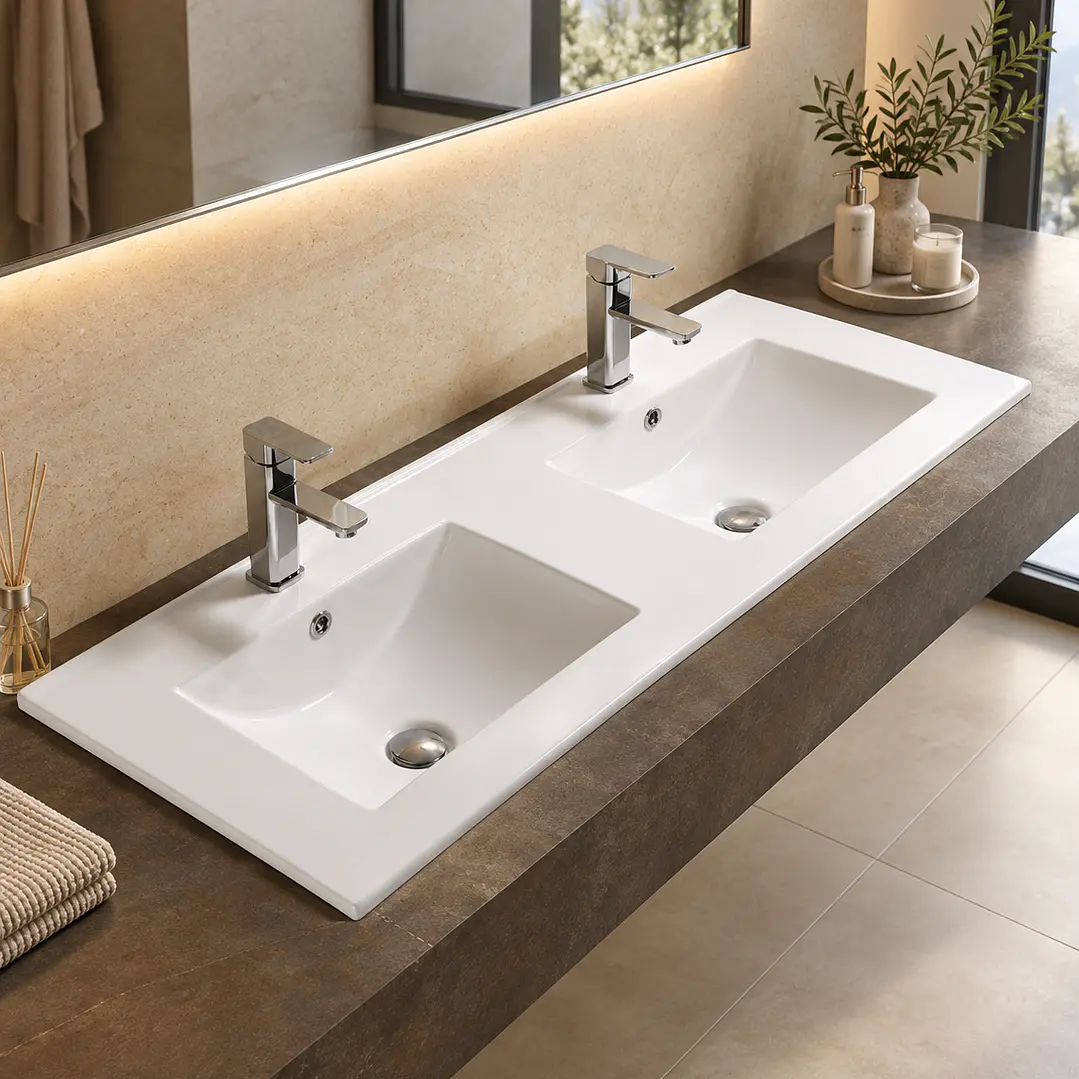 LAVATÓRIO COM 2 PIAS - 1200X460X180 1