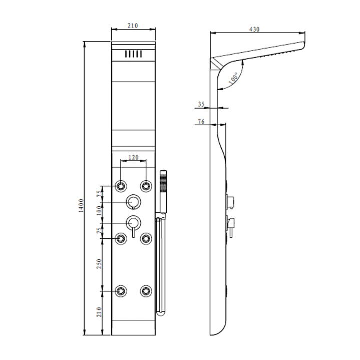 COLUNA MONOCOMANDO BRANCO - ABS 2