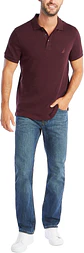 Polo Nautica Hombre – Algodón Suave 100 % | Cuello Italiano – Borgoña Jaspeado - Miniatura 3