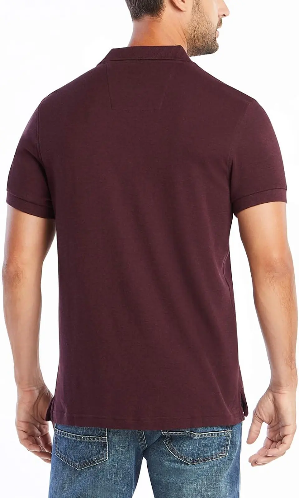 Polo Nautica Hombre – Algodón Suave 100 % | Cuello Italiano – Borgoña Jaspeado 4