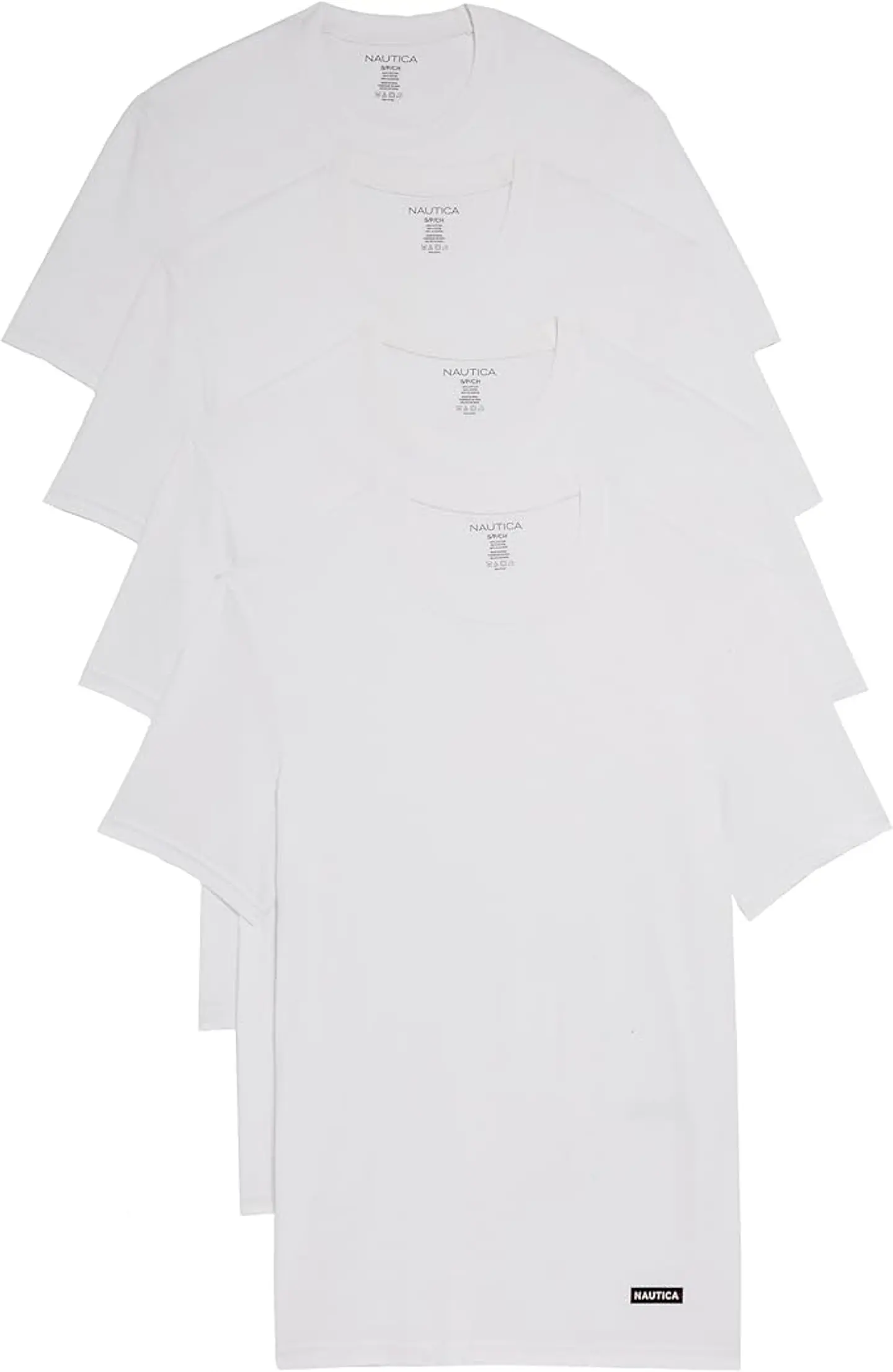 Nautica Hombre – Pack 4 Camisetas Cuello Redondo | 100 % Algodón 1