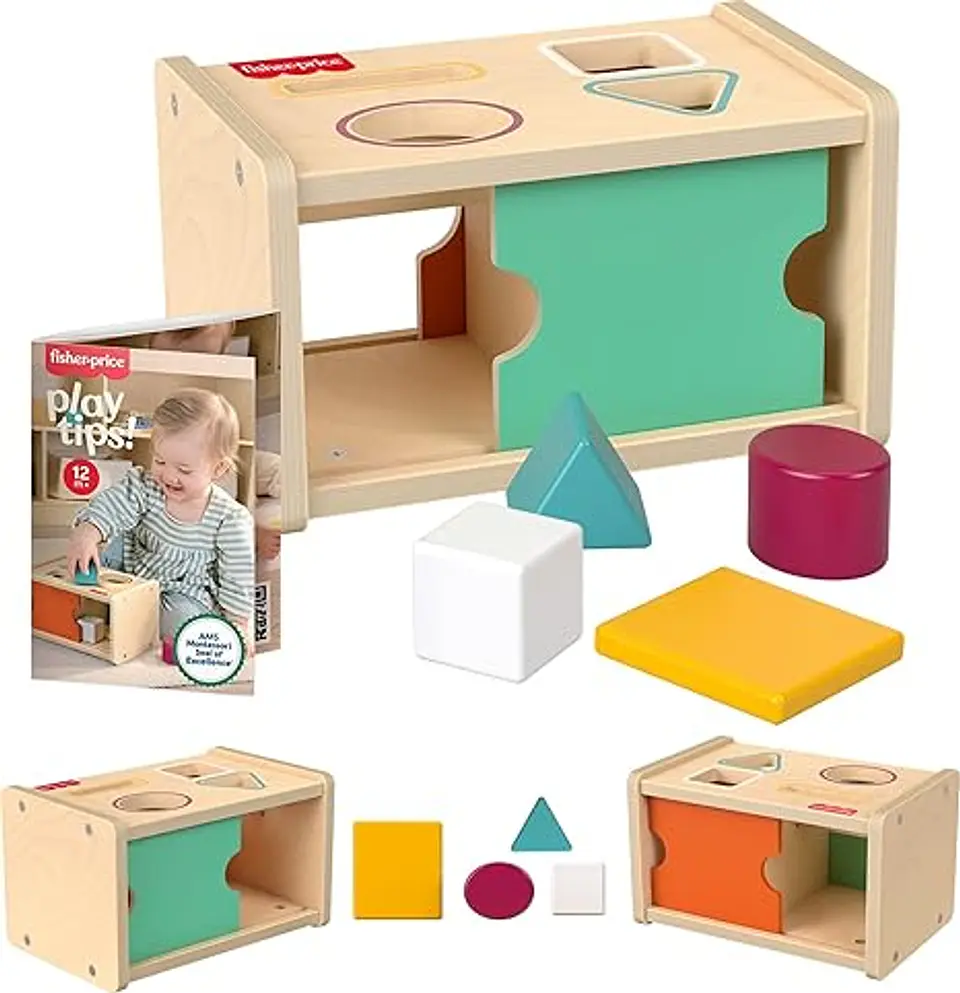 Fisher‑Price Caja Montessori de Permanencia de Objetos | Madera FSC – Actividad de Clasificación 1