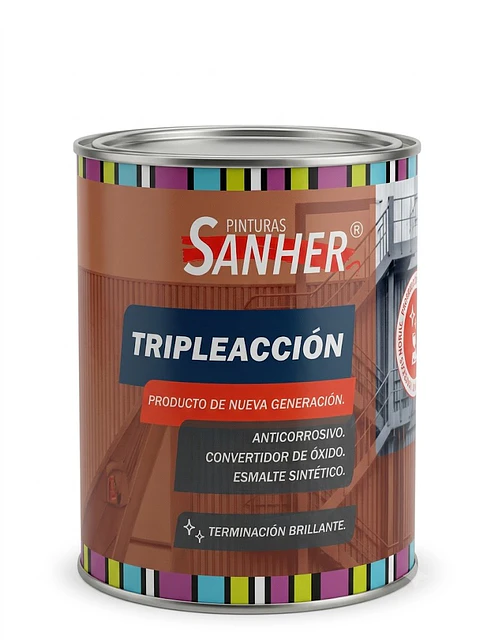 Litro Esmalte Triple Acción Gris Perla Sanher