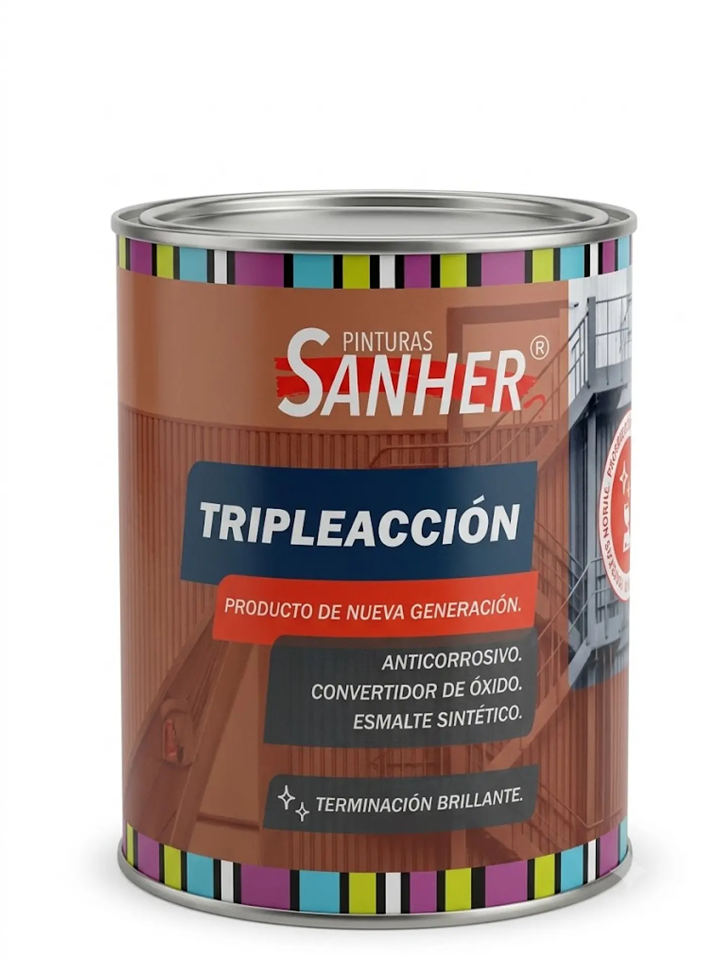 Litro Esmalte Triple Acción Gris Perla Sanher 1