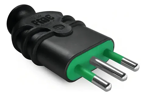 Spina 2p+t 10a 250v negro Fanton