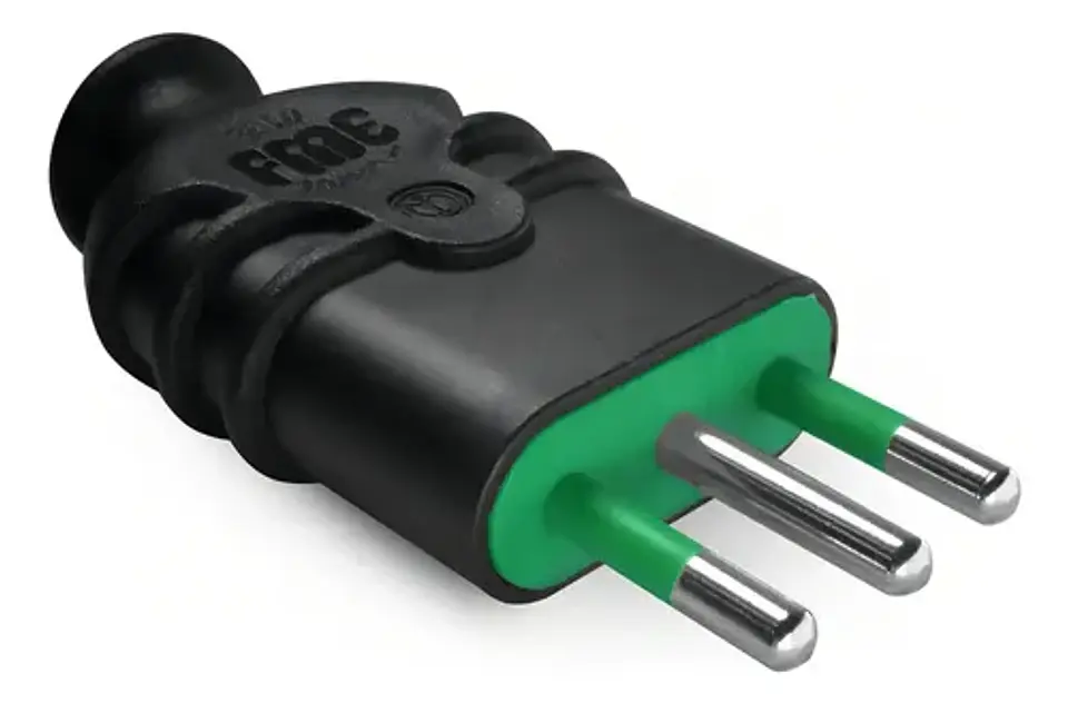 Spina 2p+t 10a 250v negro Fanton 1