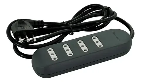 Alargador múltiple 4 tomas negro 1.5 mts Lexo