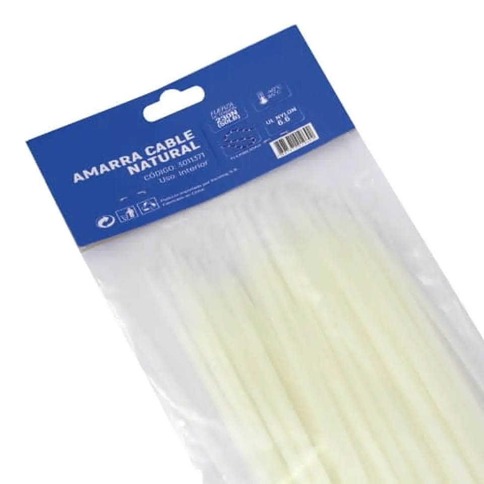 Amarra cable natural 25 PCS 100x2.5 mm Lexo 1