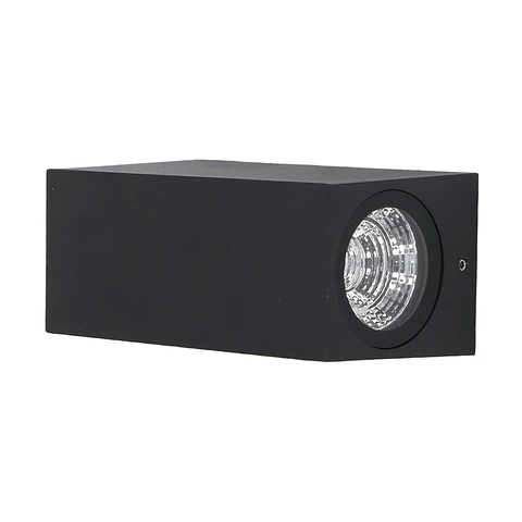 Apliqué led rectangular 10w 3000K negro IP20 VKB