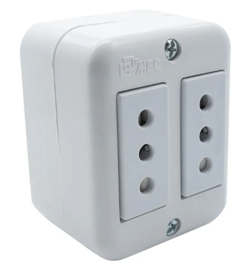 Casquete toma corriente doble 10a blanco Lexo 1